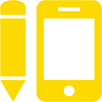 Pencil and mobile phone icon