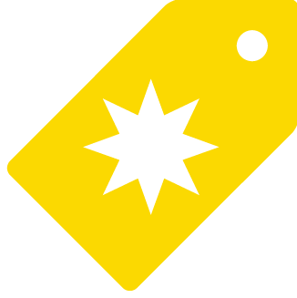 Hanging product tag with star